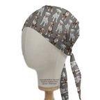 Dog Breeds Boxers Grey scrub cap