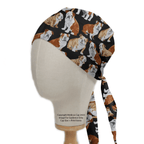 Dogs British Bulldog scrub cap shown on mannequin head