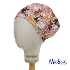 Dogs Chihuahua Pink scrub cap shown on mannequin head