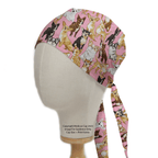 Dogs Chihuahua Pink scrub cap shown on mannequin head