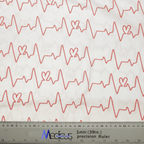 EKG Heart Monitor #1 White scrub cap full pattern repeat
