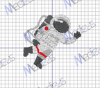 Astronaut pre-designed embroidery on a reusable scrub cap