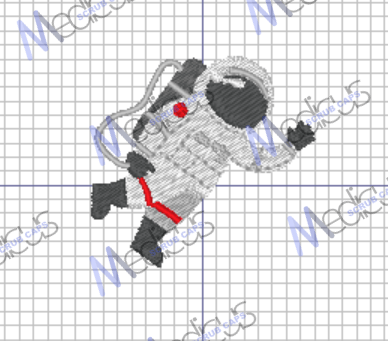 Astronaut pre-designed embroidery on a reusable scrub cap