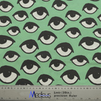 Eyes Teal scrub cap pattern shown flat