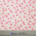 Floral Pink On Ivory scrub cap pattern shown flat