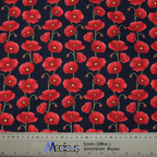 Floral Poppies scrub cap pattern shown flat