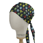 Germs Monsters #2 scrub cap shown on mannequin head