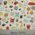 Germs Monster scrub cap pattern shown flat
