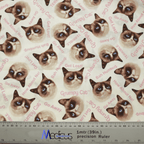 Grumpy Cat scrub cap pattern shown flat