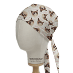 Grumpy Cat scrub cap shown on mannequin head