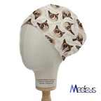 Grumpy Cat scrub cap shown on mannequin head