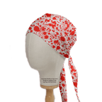 Halloween Blood Splatter scrub cap pattern detail on mannequin