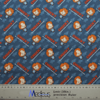 Halloween Chucky Movie scrub cap pattern shown flat