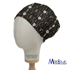 Halloween Jason Hockey Mask + Knives scrub cap shown on mannequin head