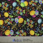 Happy Birthday scrub cap pattern shown flat