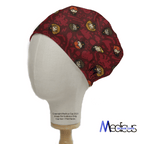 Harry Potter Kawaii Characters Red scrub cap shown on mannequin head