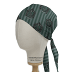 Harry Potter Slytherin scrub cap shown on mannequin head