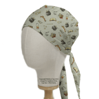 Harry Potter Wands Cauldron scrub cap shown on mannequin head
