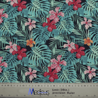 Hawaiian Shirt With Birds Palms scrub cap full pattern repeat
