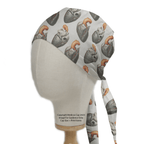 Heart Mechanical Punk scrub cap pattern detail on mannequin