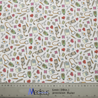 Hospital Tools On White #2 scrub cap pattern shown flat