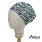 Human Body Xray Blue Grid scrub cap shown on mannequin head