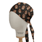 Hush Puppies Dog scrub cap pattern detail on mannequin