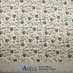 Kitty Cat Homework scrub cap pattern shown flat