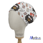 Large Print Nurse scrub cap shown on mannequin head