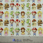 Mario Kart Kawaii Characters scrub cap pattern shown flat