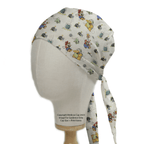 Mario Super Bowser Bombs scrub cap pattern detail on mannequin