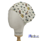 Mario Super Bowser Bombs scrub cap fabric pattern close-up
