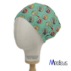 Mario Yoshi Toad Green Video Game scrub cap shown on mannequin head