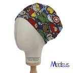 Marvel Avengers Cartoon Fighting Brawl scrub cap shown back view