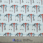 Medical Snake Caduceus Logo Blue USA scrub cap full pattern repeat