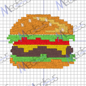 Embroidery - 8-Bit Gaming Burger - Scrub Cap from Medicus Scrub Caps