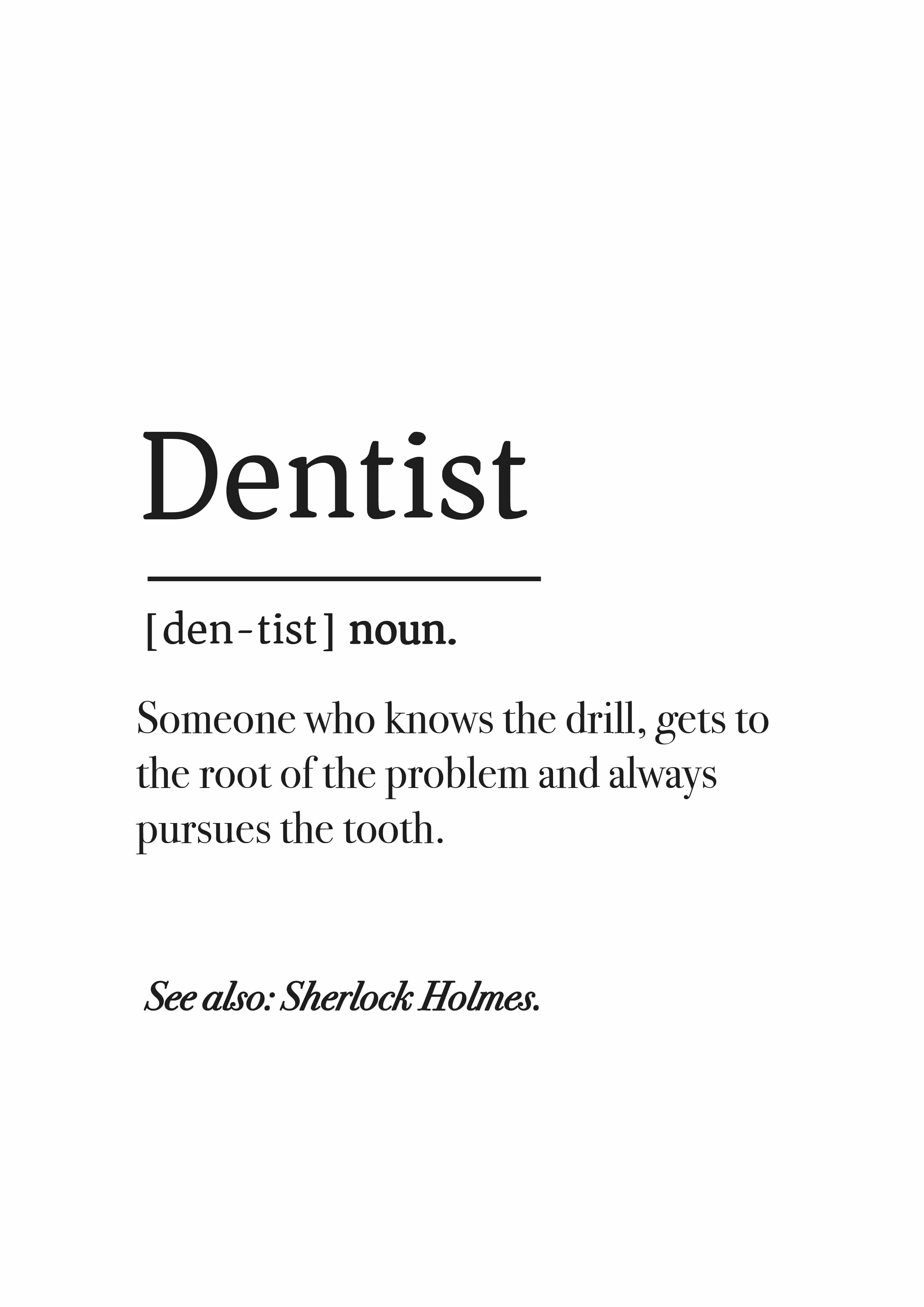 Dentist Definition Poster / Digital Download - Arts & Crafts - Medicus Scrub Caps