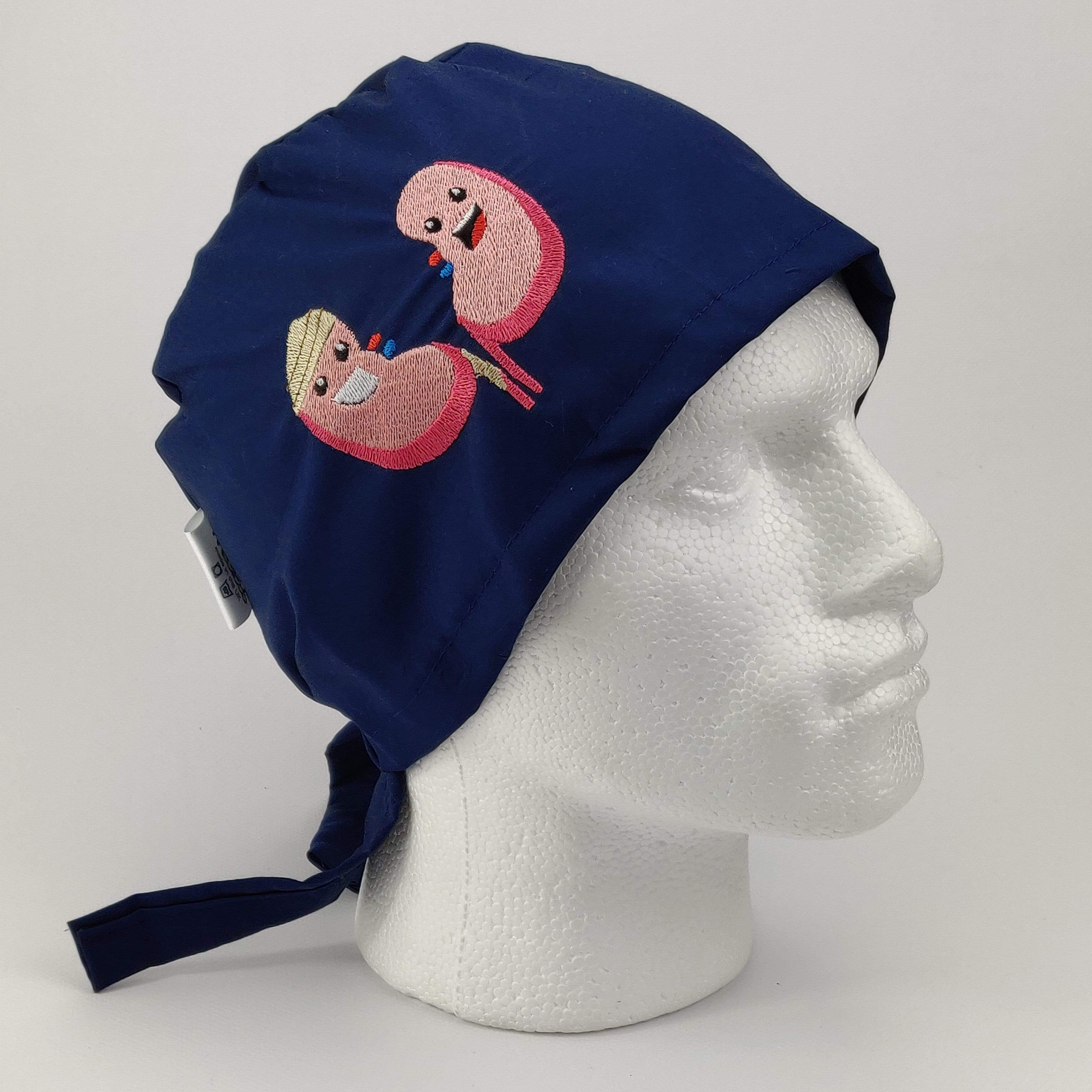 Kidney Embroidered Cap - Scrub Surgical Theatre Hat | Chef Hat - Scrub Cap - Medicus Scrub Caps