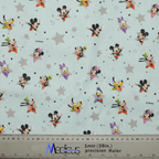 Disney Mickey Mouse + Friends Blue Grey Stars scrub cap fabric texture close-up