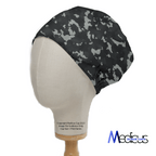Military Camouflage Black scrub cap shown on mannequin head