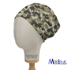 Military Camouflage Desert Olive Green scrub cap fabric pattern close-up