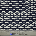Medicus Scrub Caps presents the Moustache Dark Blue Scrub Cap, featuring white mustaches on a dark blue background, ideal for medical style. A 1-meter (39 inches) ruler is displayed at the bottom for scale.