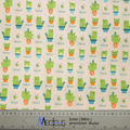 Patterned fabric with cartoon cacti in colorful pots makes the Medicus Scrub Caps Pun-tastic: Cat-cus Scrub Cap sustainable and fun. Each smiling cactus is labeled Cactus, adding playfulness to your medical apparel, with a measuring tape design at the bottom for added flair.