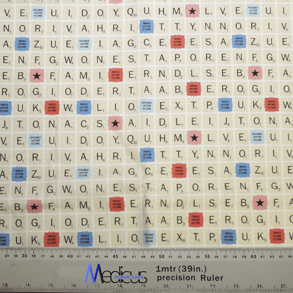 Scrabble Board Classic Vintage Scrub Cap from Medicus Scrub Caps